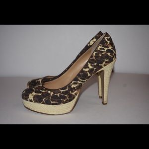 Nine West GUENDAO Leopard Espadrille Platform Heel